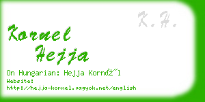 kornel hejja business card